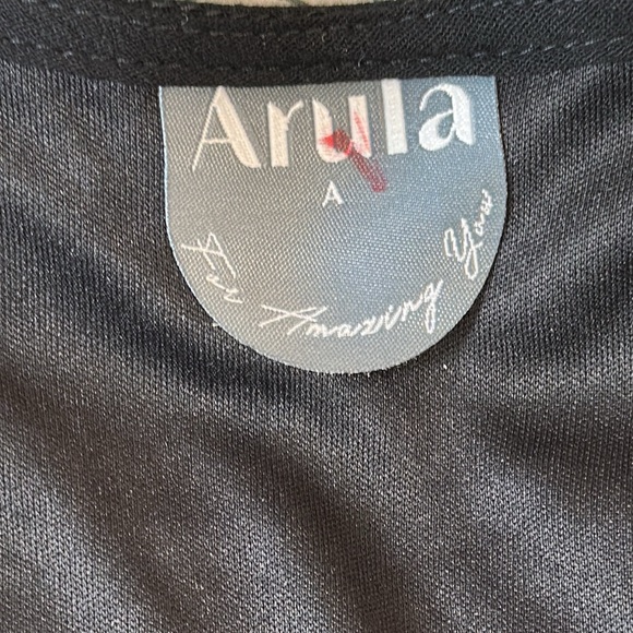 ARULA Black Boho Crochet and Lace Short Dress‎ with Bell Sleeves 1X - Picture 4 of 7